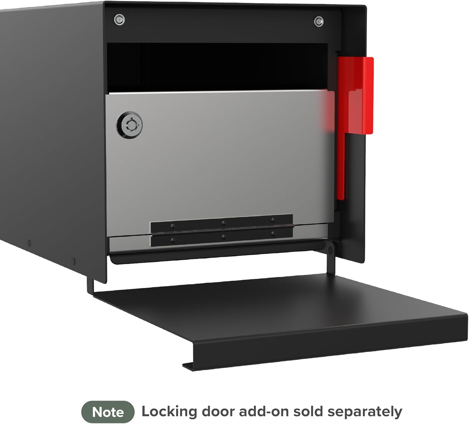 Olio Home Mailbox | Modern Design Personalized Thompson Flat Top Post Mount Mail Box | 20.5' x 9.2' x 8.5' | Galvanized Steel Mailboxes for Outside | Made in USA Mail Boxes for House | Black
