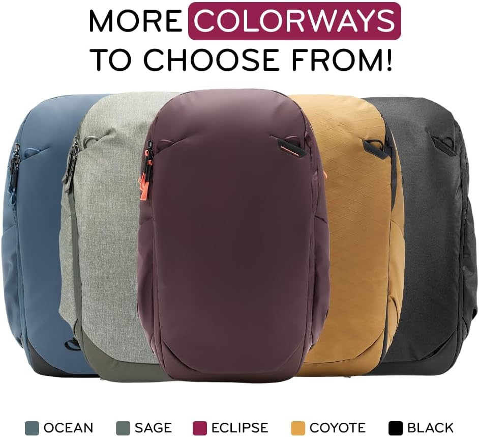 Peak Design Travel Backpack 30L, Coyote, Expandable 27-33L Design, Rear and Top Access, Weatherproof Shell, Laptop Sleeve, Ideal for Travel or Everyday Carry, Versatile Backpack for Men and Women