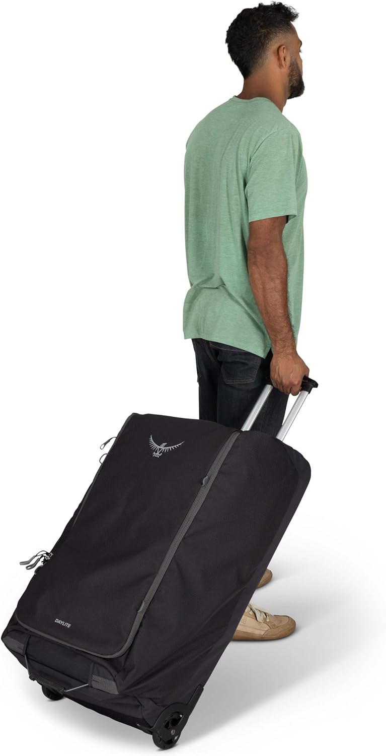 Osprey Daylite 115L Wheeled Collapsible Travel Duffel Bag - Lightweight Rolling Suitcase, Black