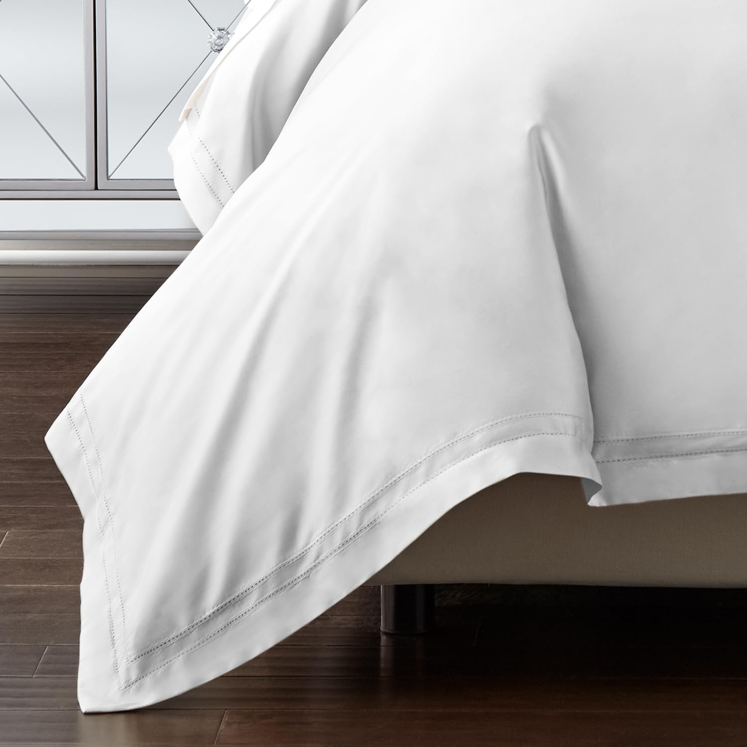 Pure Parima Yalda Duvet Cover Set – 100% Certified Egyptian Cotton, Double-Hem Stitch, Twin/Twin XL, White