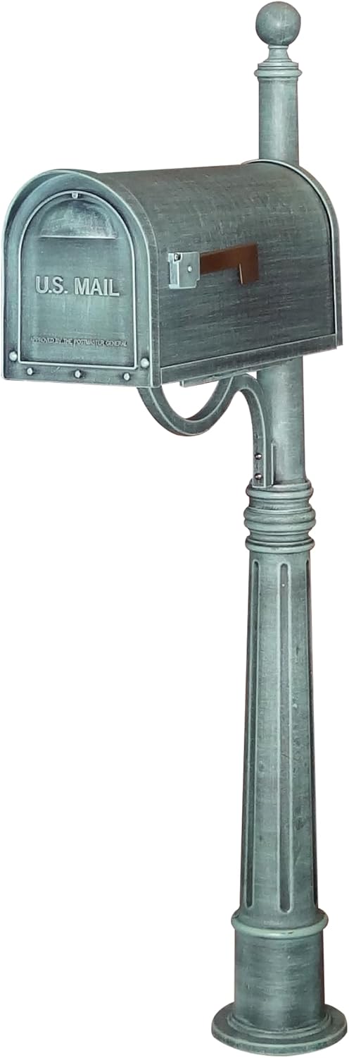Special Lite Classic Curbside Mailbox with Aluminum Post - Verde Green Mailbox with Ashland Post - SCC-1008_SPK-600-VG