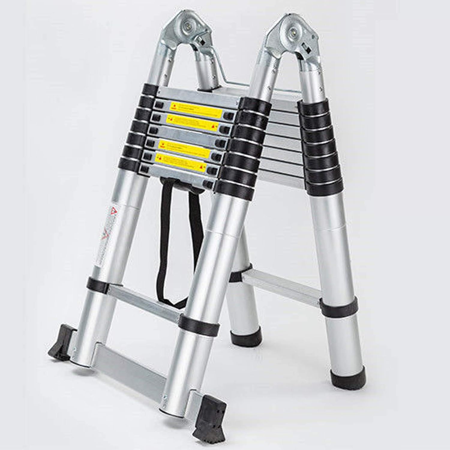 Heavy Duty Telescoping Ladder 16.5 Feet Aluminum A-Frame Folding Steps 330 Pound Load Capacity DIY Building Supplies for Home Outdoor Office