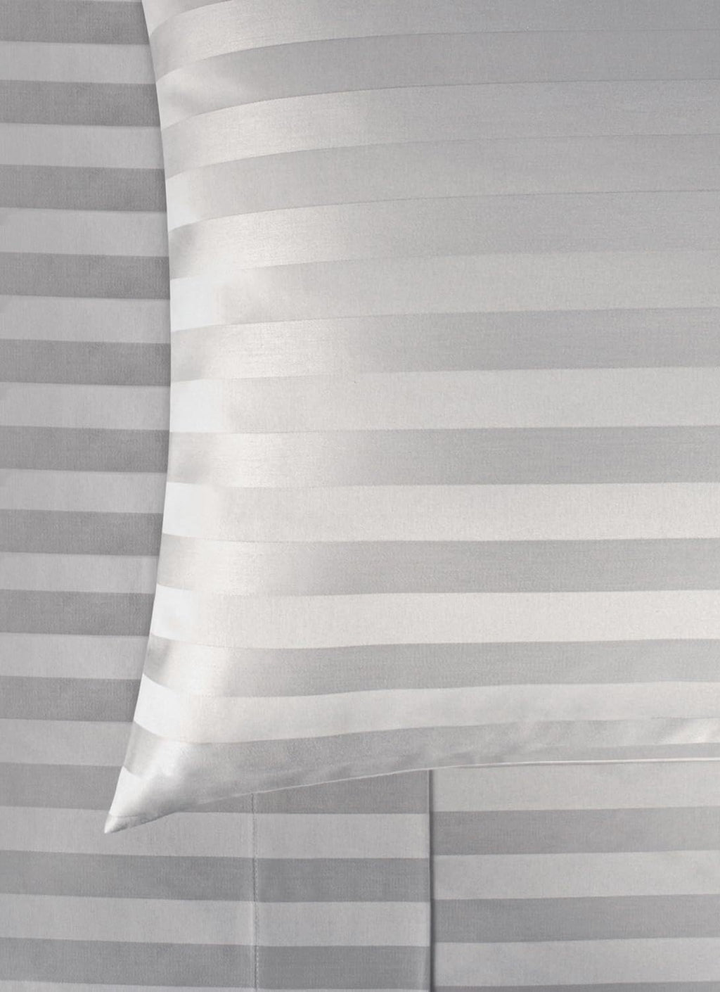 Damask Stripe Twin Size 6 Piece Sheet Set 12 inch Deep Pocket - 1000 Thread Count 100% Egyptian Cotton 6 PC Luxury Cotton Damask Bed Sheets - Silver Grey