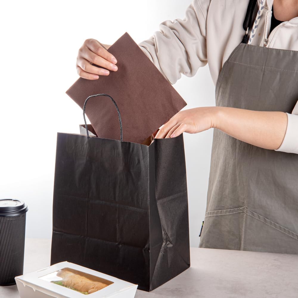 Restaurantware Luxenap 15.5 x 15.3 Inch 2-Ply Dinner Napkins 1200 Disposable Napkins - Linen Feel Soft And Absorbent Brown Paper Folded Napkins Square For Lunch Dinner Or Everyday Use