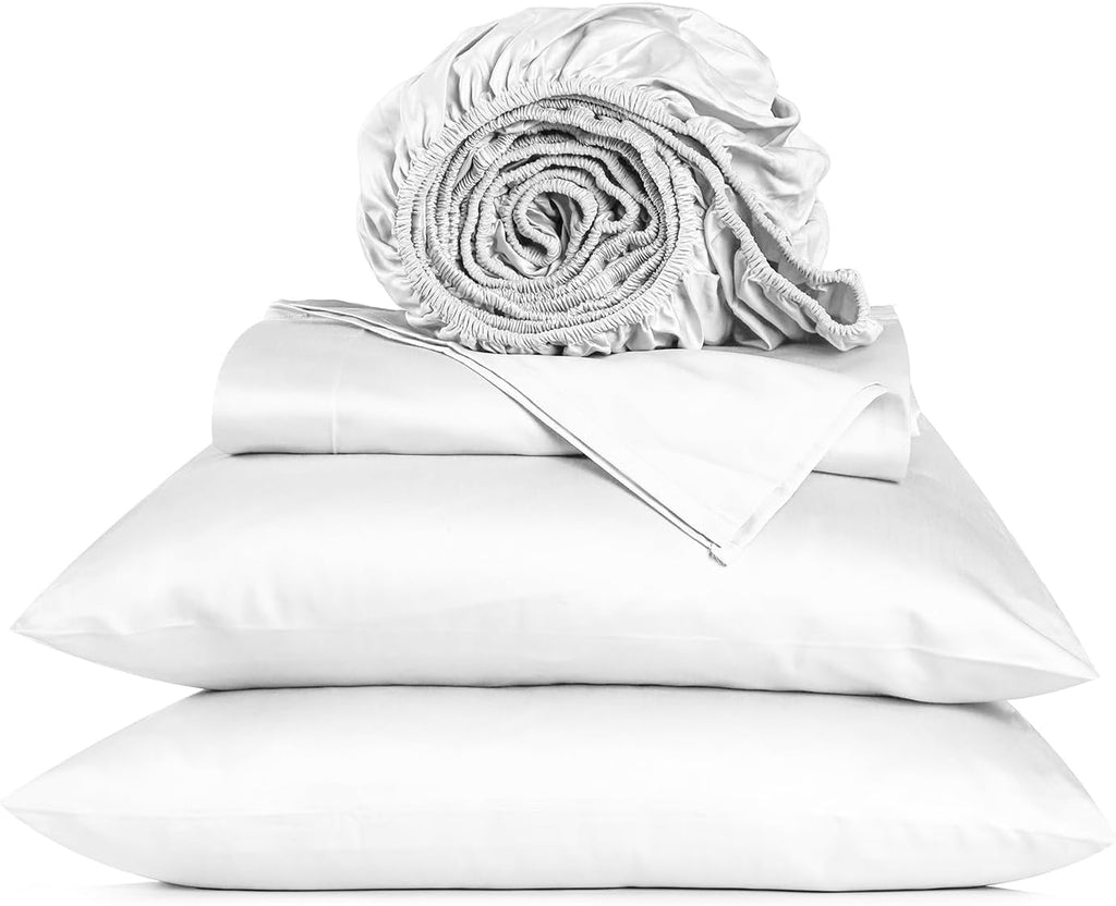 Luxury 1800 Thread Count Heavy Egyptian Cotton 4-PCs Sheet Set Fits Mattress 21-24'' Fully Elastic Deep Pocket (Queen Size) (Solid, Beige)