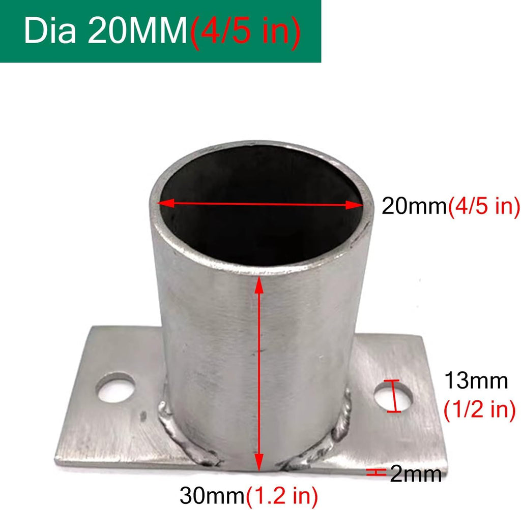 Deck Post Base Cover Round, Stainless Steel Floor Flange Anchor Base with Screws for Railing, Veranda, Balcony and Garden, Outdoor Mailbox Post Bracket(10 Pcs-Dia 20mm(4/5 in))