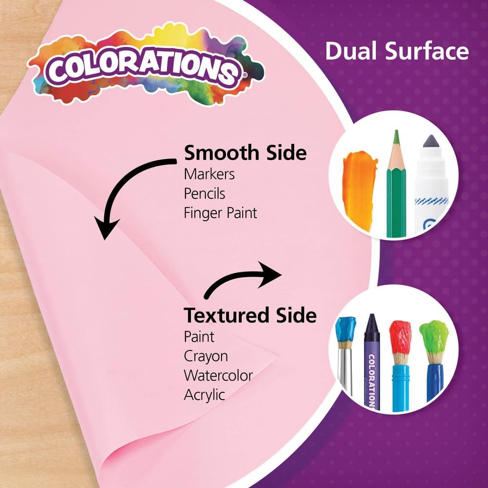 Colorations Dual Surface Paper Roll, Holiday Green, 36' x 1000', Textured Paper, Classroom Craft & Art Supplies, Bulletin Board, Gift Wrapping, Chalkboard Wallpaper