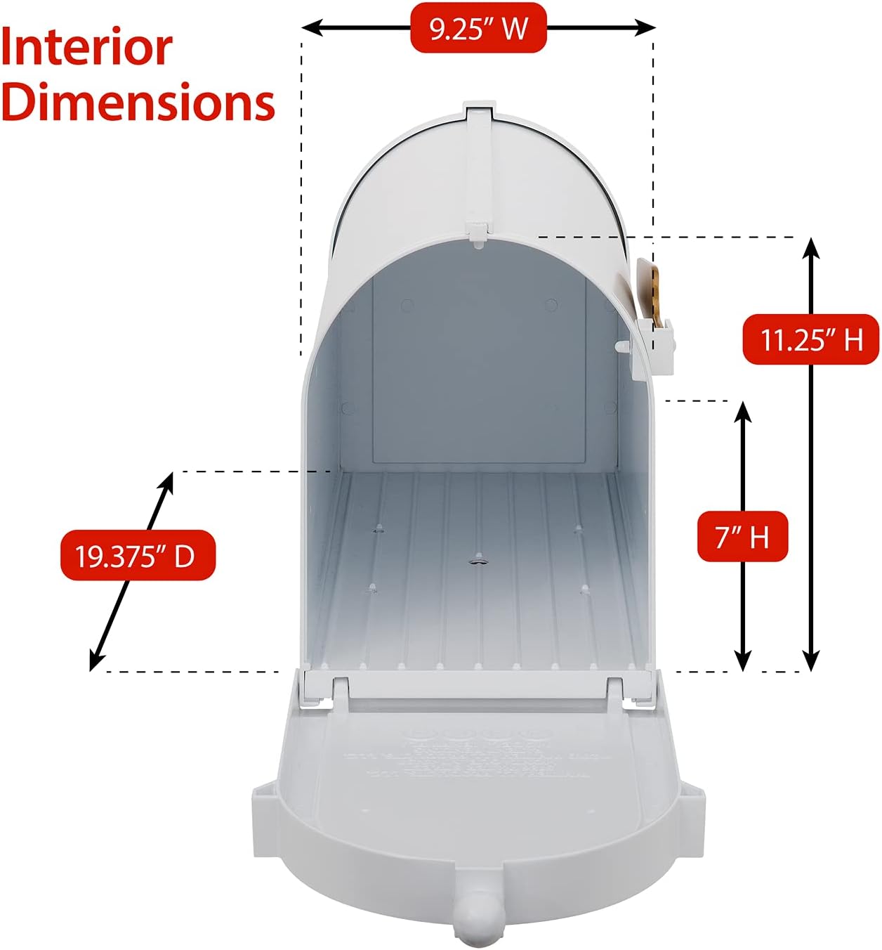 Whitehall Premium Mailbox with Side Address Plaques, Personalized Large Mailbox with Post and Address Plaque for Outside, Package Mail Box with Post (4 Colors Available)