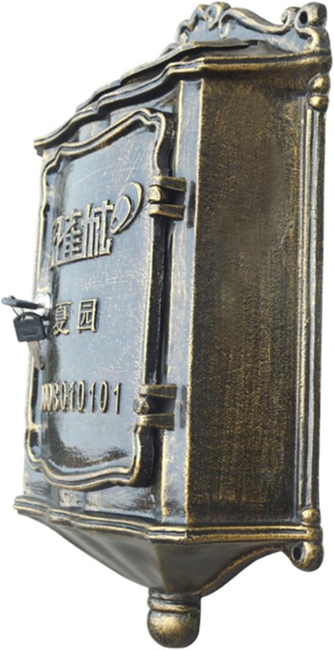 MELPHI Package Delivery Boxes for Outside, Vintage Mailbox, Metal Mailbox, Great for Small Packages Or Envelopes, Easy to Install, Mail Manager for Mail/Newspaper/Post/Letter/Magazine