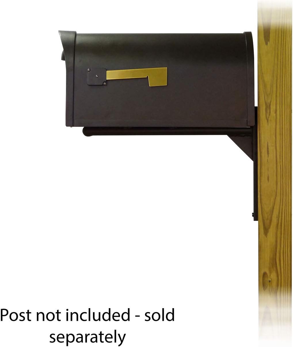 Special Lite Classic Curbside Mailbox with Ashley Front Single Mailbox Mounting Bracket - TC-ASH-FS-1008-BLK