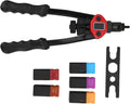 Rivet Nut Gun Ferroalloy 606 Inch Plastic Boxed Hand Thrust 6‑32 8‑32 10‑24 1/4‑20 5/16‑18 with Carrying Case