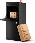 Hudson USPS Compatible Mailbox, Classic Black Package Mailbox, Anti-Theft Locking Parcel Drop Box for Porch Or Curbside, Large Mailbox for Packages, Weather-Sealed Powder Coated Steel