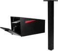 Ilyapa Locking Mailbox & Heavy-Duty 43' Metal Post Bundle: Secure Modern Black Steel Curbside Mail Box, All-Weather w/Universal Mounting Sleeve