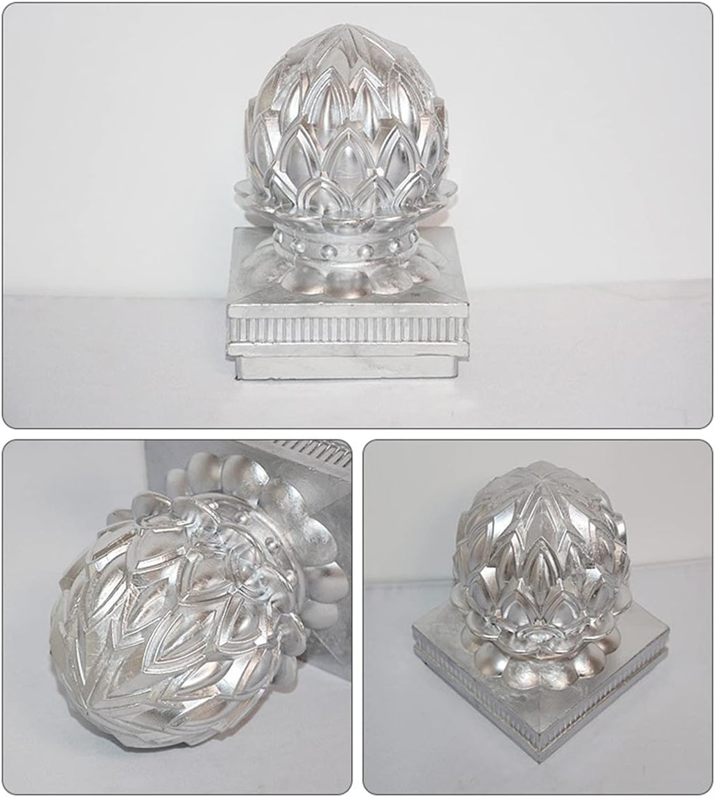 Post Cap Fence Post Cap, Acorn Top Fence Finials, Aluminum Railing Cover for Villa Stair, Mailbox, Deck, Piling Caps, 4 pcs
