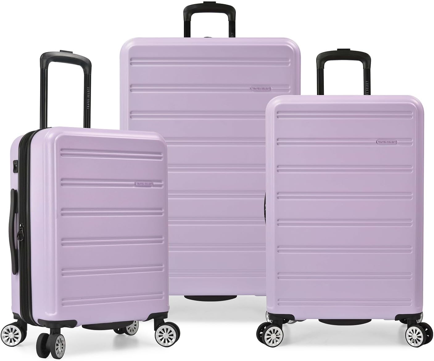 Travel Select Snowcreek Hardside Expandable Spinner Luggage Set w/USB Port, Lavender, 3-Piece