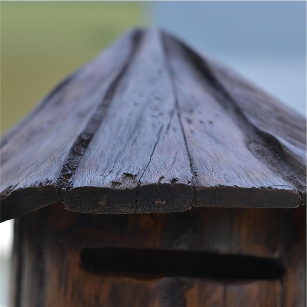 Solid Wood Retro Mailbox Wall-Mounted Mailbox for Outside, Rural Style Wall-Mount Letterboxes for Outdoor Patio Villa