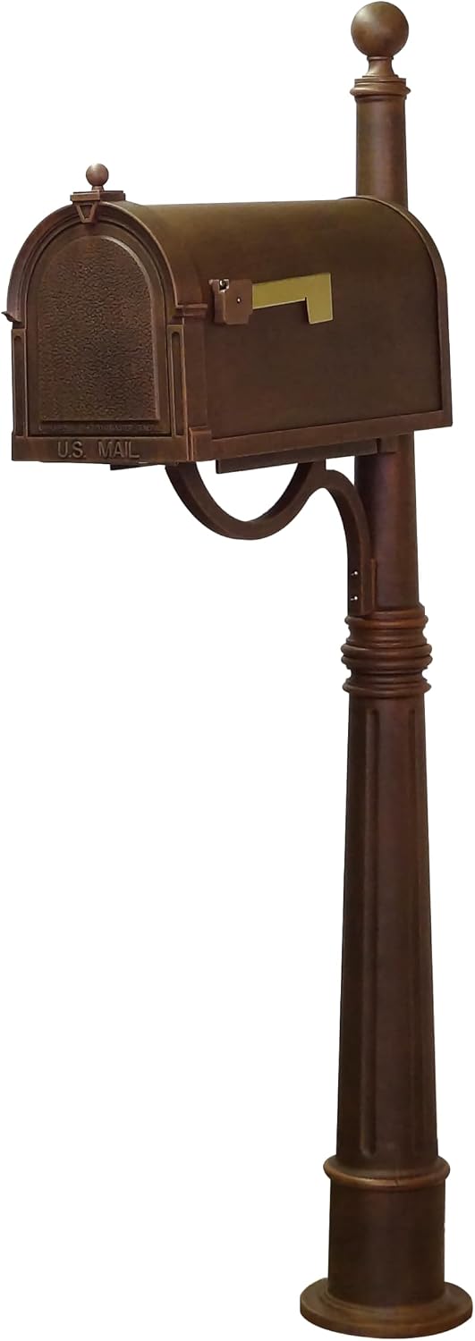 Special Lite Berkshire Curbside Mailbox with Aluminum Post - Copper Mailbox with Ashland Post - SCB-1015_SPK-600-CP