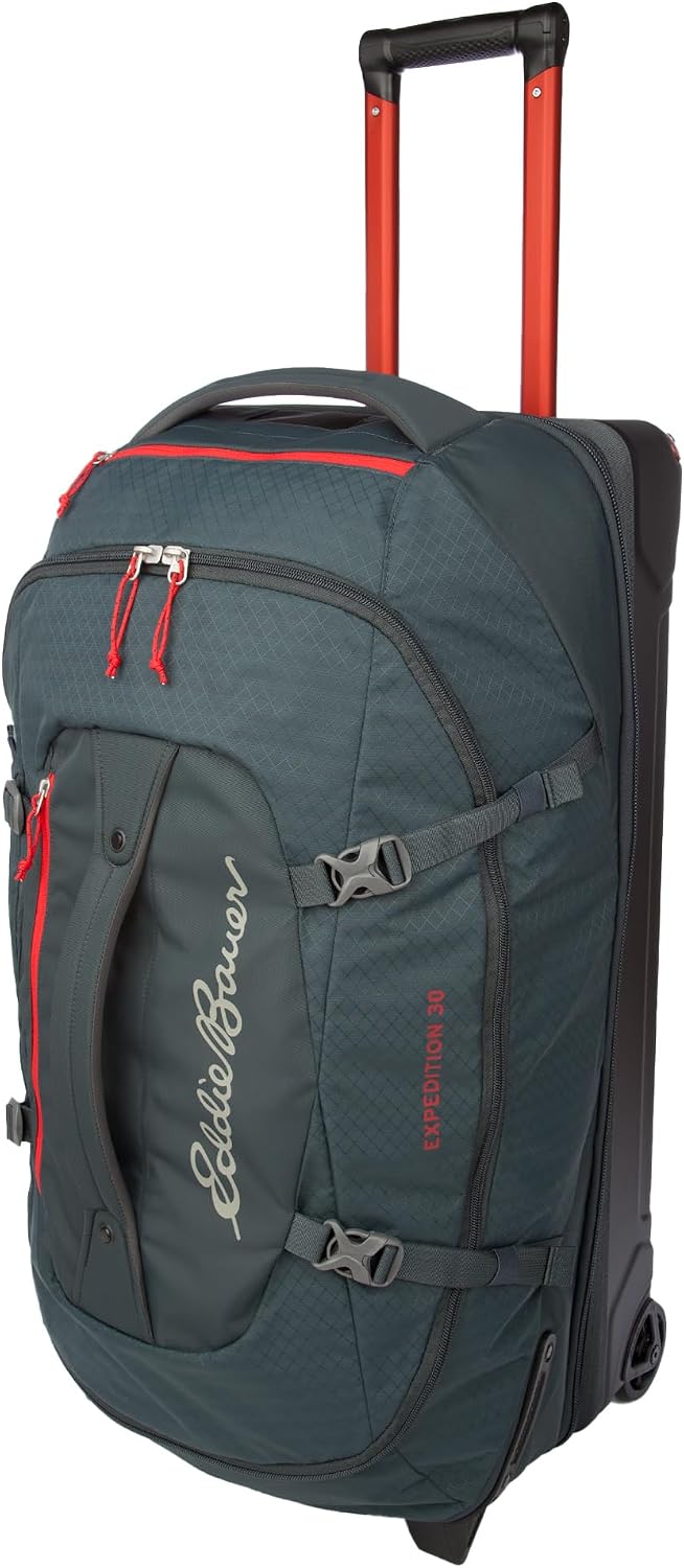 Eddie Bauer Expedition Rolling Duffel Bag with Wheels | Travel | Check-In | Luggage | Rugged | Durable - Storm, 30'