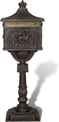 Retro Locking Mailboxes for Outside Aluminum Freestanding Mailbox with Post, Heavy Duty Mail Boxes for House with Post, Bronze