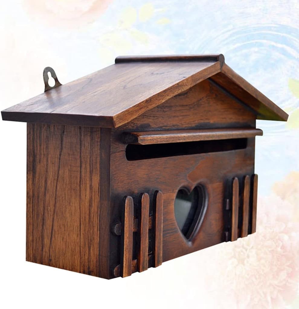 1PC Wooden Mailbox Outddor Post Box Rainproof Suggestion Creative Letter for Home Company