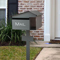 Medium Home Mailbox, Modern Post Mailbox Mount Combo Kit, Galvanized Steel, Minimalist Home Mail Organizer - with Newspaper Slot and Lock
