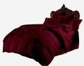 Luxury Goose Down 100% Egyptian Cotton 5Pc Quilt Cotton Comforter Set, Twin Size - 5Pc (1pc Comforter + 4Pc Pillowcases), Hotel Quality 800 TC, 600 GSM,Burgundy, (68'x90')