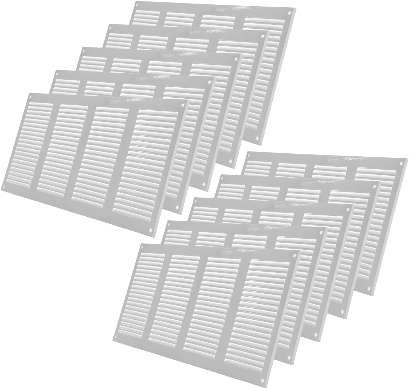 Vent Systems 16' x 8' Inch (Overall Dimensions) Pack of 10 - White - Air Vent Cover Metal Air Return Grill with Built-in Mesh Guard Screen HVAC Vent Duct Cover for Home Improvement