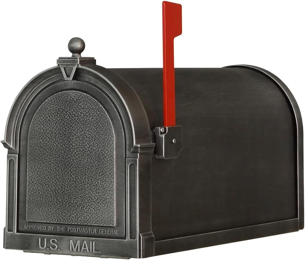 Special Lite Berkshire Curbside Mailbox - Swedish Silver Aluminum Mailbox for Post Mount - SCB-1015-SW