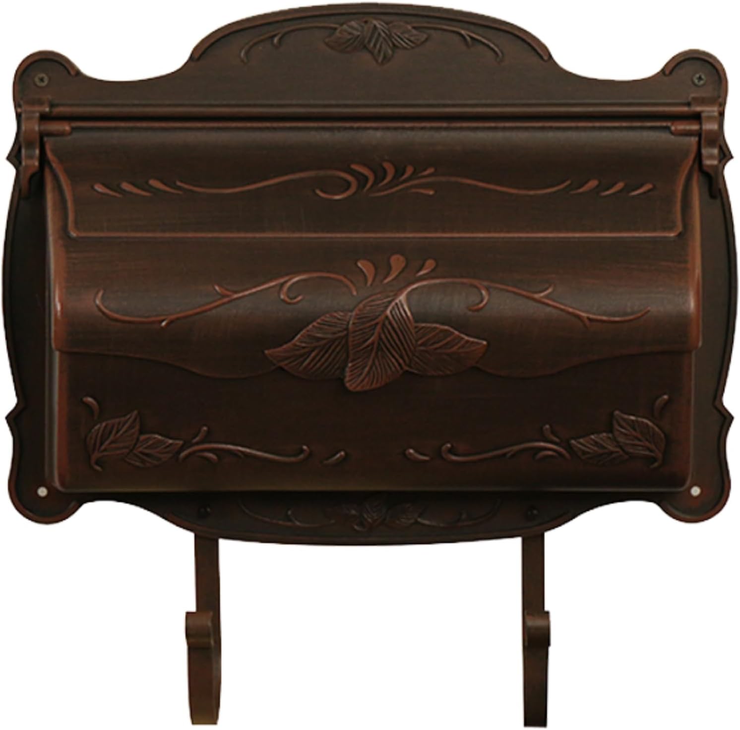 Special Lite Floral Horizontal Wall Mount Mailbox - Copper Aluminum Mailbox for Wall Mount - SHF-1001-CP