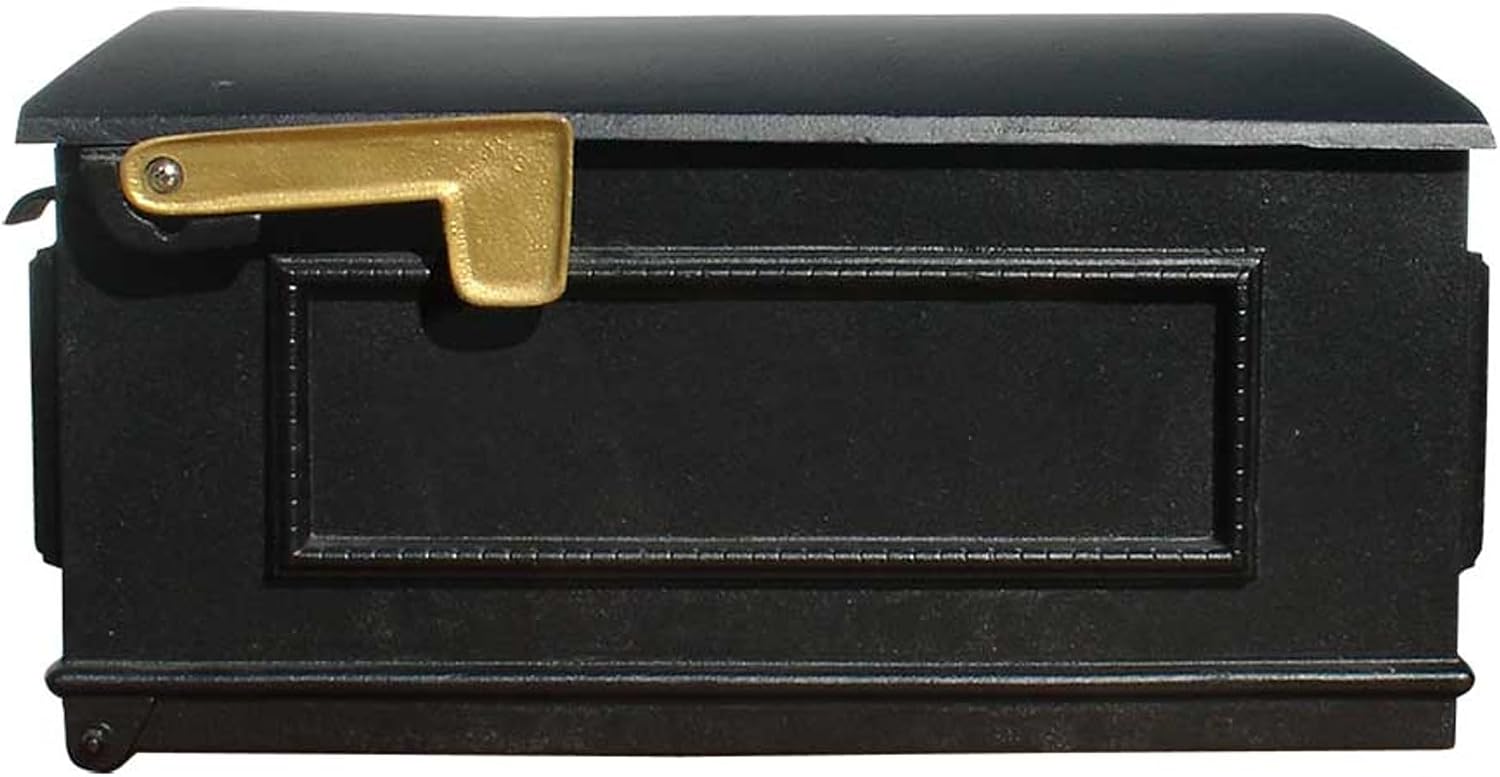 LM-BL Lewiston Cast Aluminum Post Mount Mailbox, Black