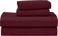 Superior Egyptian Cotton 4 Piece Sheet Set, Luxury 1000 Thread Count, Eco-Friendly, Sustainable Sheets, Ultra-Soft Basics, Solid, Deep Pocket Fitted Sheet, Flat Sheet, Pillowcases, Queen, Burgundy