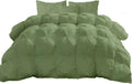 Moss Solid Light Weight Pinch Pleated Down Comforter- Full Size 82 x 86 Inches 1 Piece All-Season Duvet Insert, 500 GSM with Corner Tabs 100% Egyptian Cotton (Moss Solid)