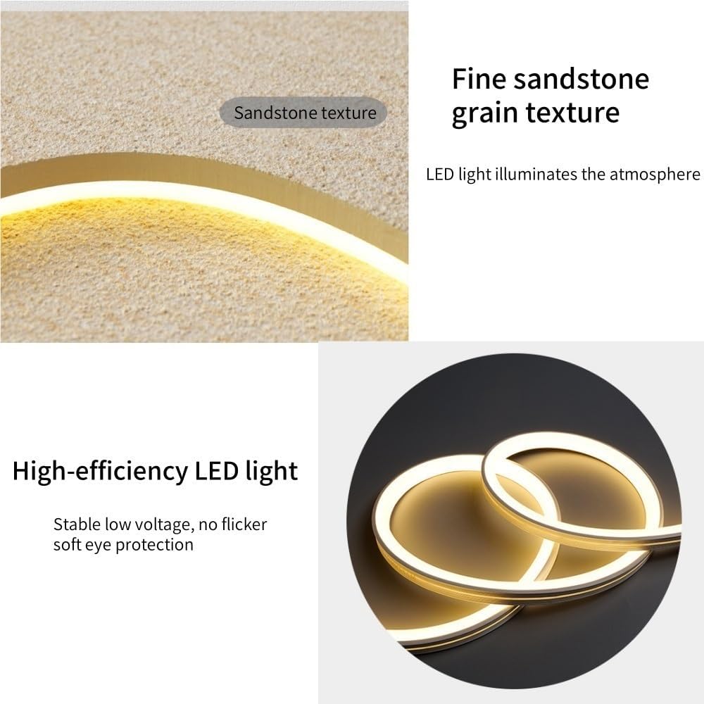 Creative Sandstone Wall Art Decor with Vase and Artificial Plant, Plug-in Power Supply LED Decorative Painting, Lighted Sandstone Wall Decor for Living Room, Entrance Hall, Corridor(Black,23.6*23.6in)