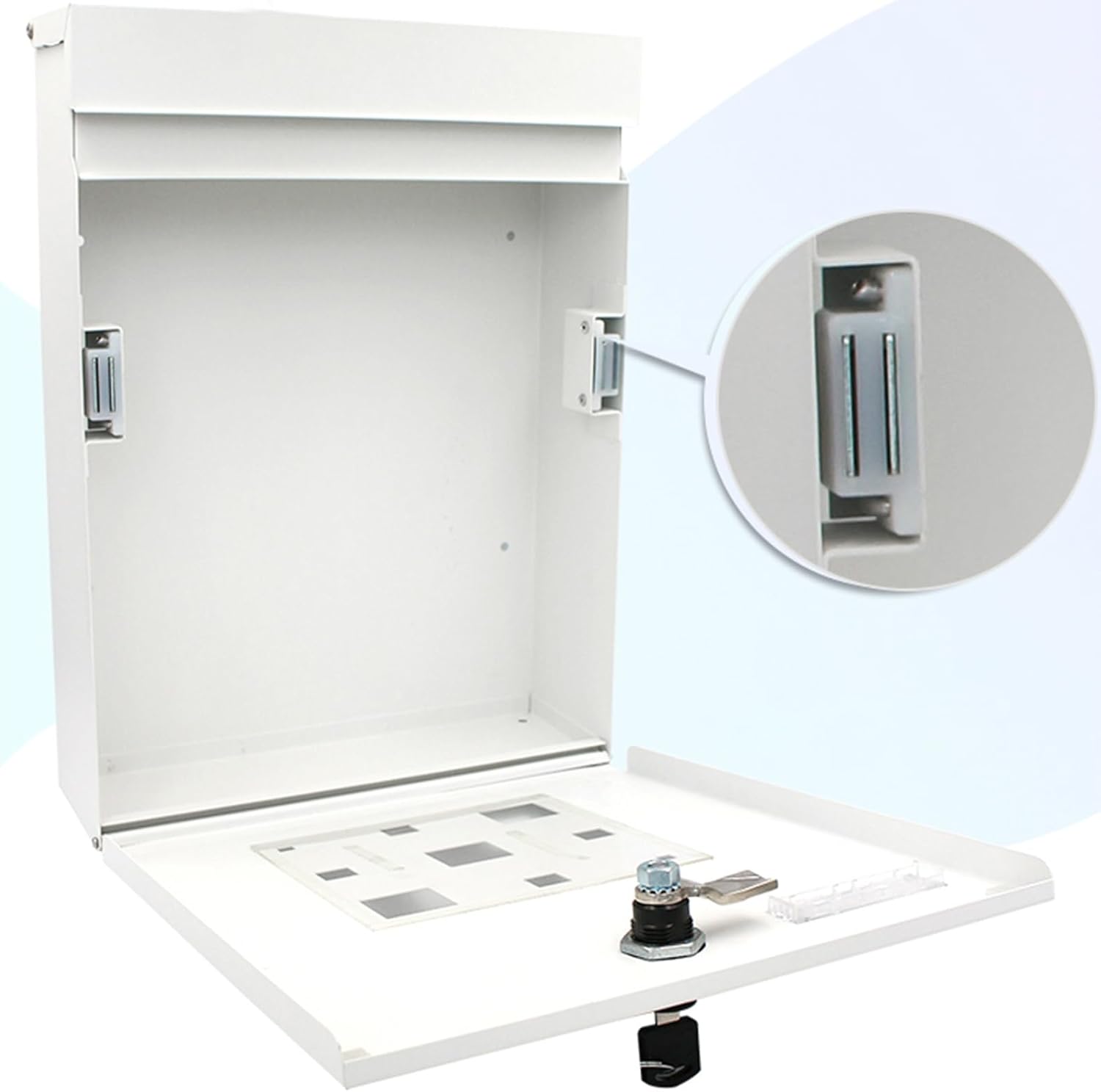 MELPHI Lockable Post Box for Outside, Hanging Secure Post Box, Metal Mailbox, Mail Manager for Mail/Newspaper/Post/Letter/Magazine, Used for Commercial, Home & Office (Color : Black)