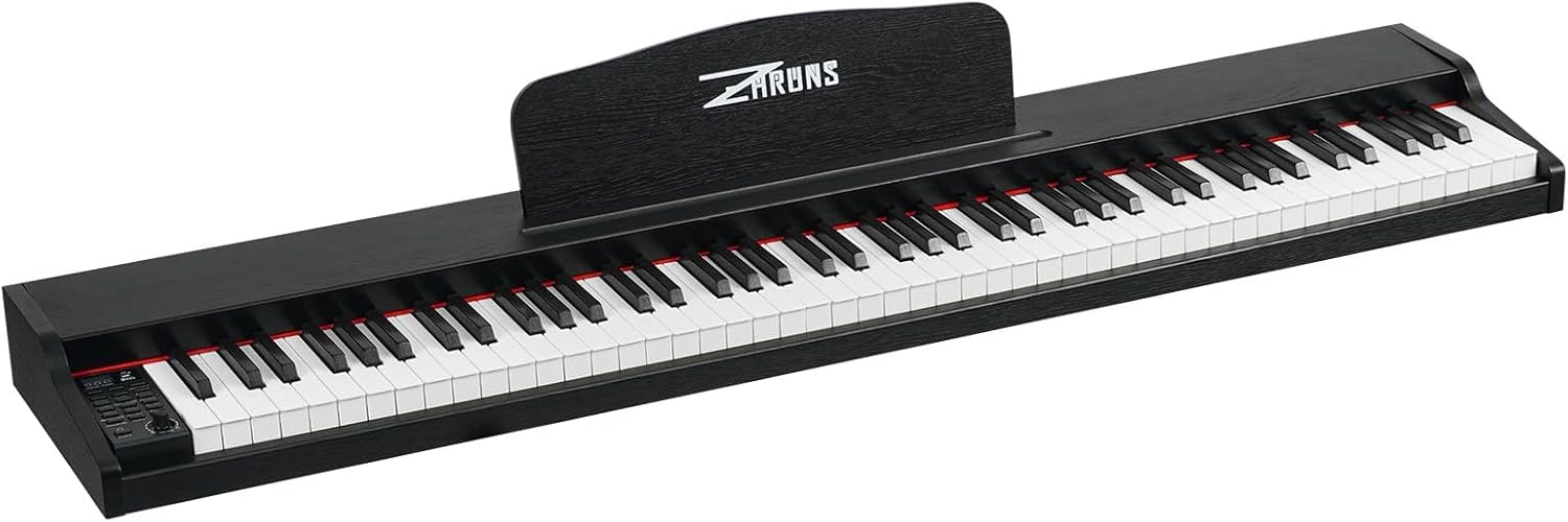 Digital Piano 88 Key Weighted, Full Size Electric Keyboard Piano for Beginners, Portable Piano Keyboard with Sheet Music Stand, Sustain Pedal, Power Adapter, Black (Keyboard Only)
