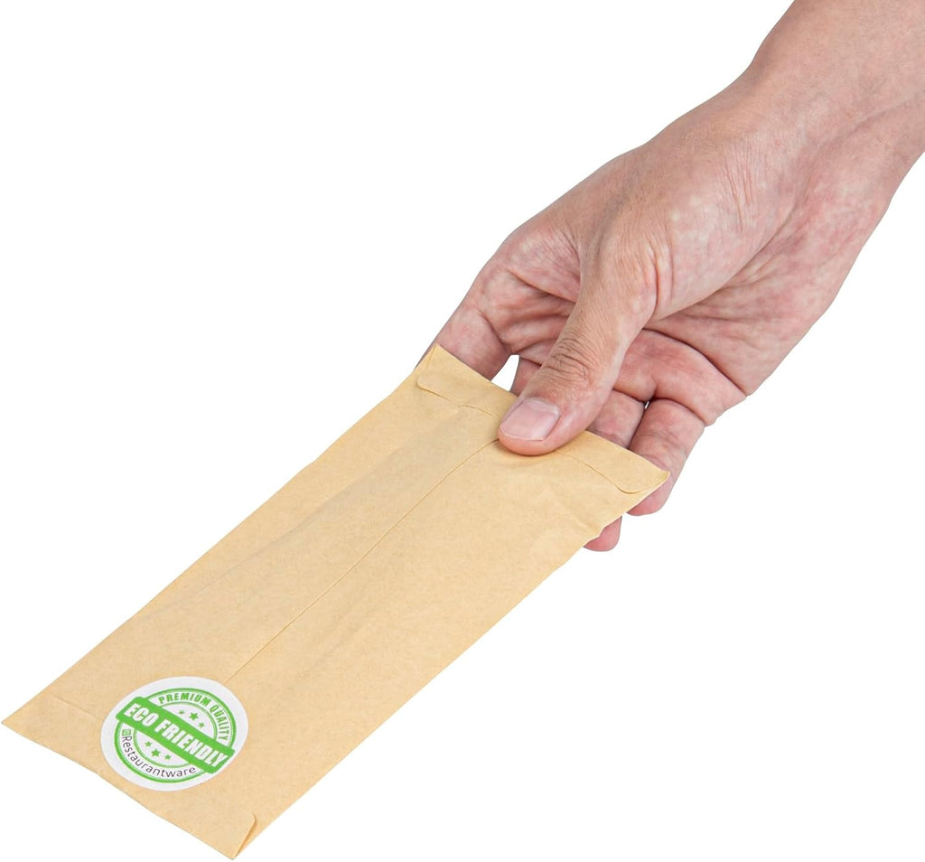 Restaurantware Eco Luxe 7 x 3.5 Inch Wooden Cutlery Set 100 Disposable Take Out Utensils - Includes White Napkin Prepackaged Birch Wood Utensil Sets Sustainable For Parties Or Picnics