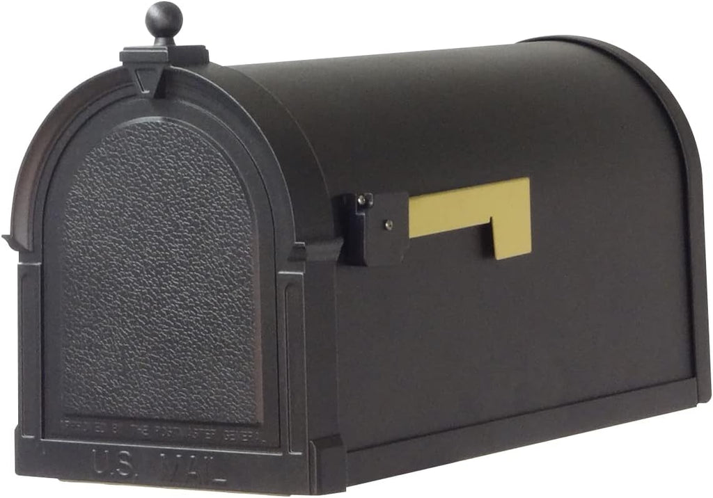 Special Lite Berkshire Curbside Mailbox with Aluminum Post - Black Mailbox with Ashland Post - SCB-1015_SPK-600-BLK
