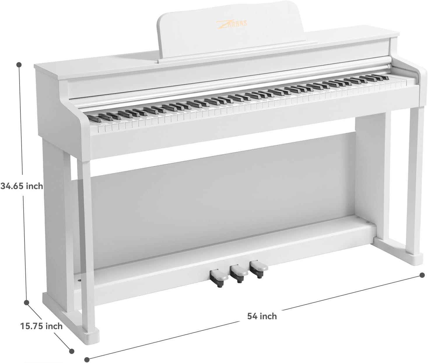 Digital Piano, 88 Key Full Weighted Keyboard Piano, Professional Acoustic Heavy Hammer Piano Keyboard, with Sheet Music Stand, Triple Pedal, Power Adapter, Supports USB-MIDI Connecting, White