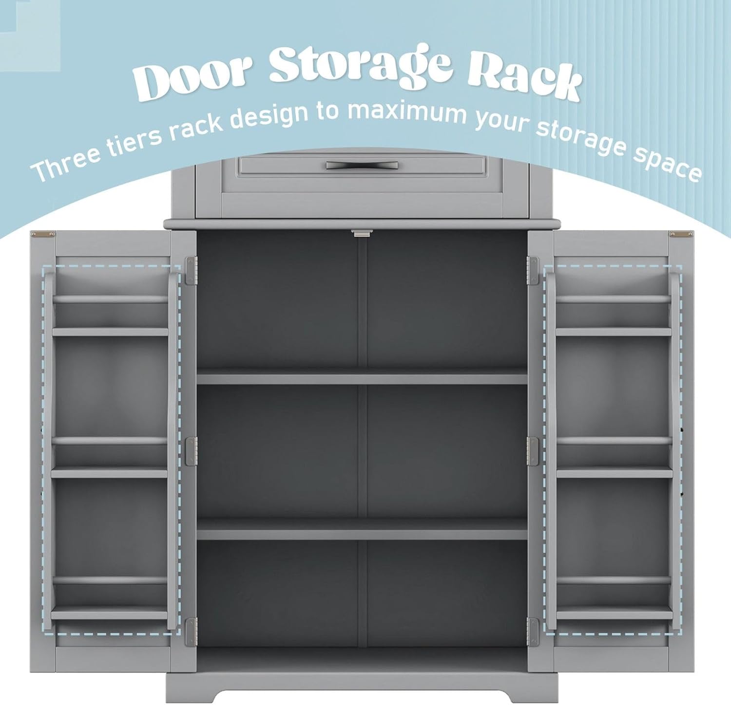 Tall Storage Cabinet with Adjustable Shelves, Large Drawer, and Door Storage Racks, 72' Kitchen Pantry Organizer with Magnetic Door Stopper and Metal Handles, Waterproof Finish for Home Use