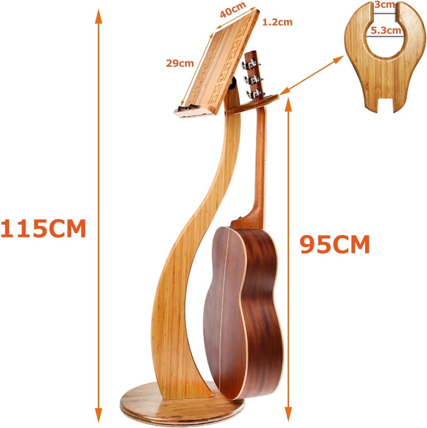 WORDFUN Sheet Music Stand, Professional Music Book Holder, Super Sturdy Guitar Violin Music Stand, Wood Station for Conductors, 340° Flip Design, for Reading & Desk & Display