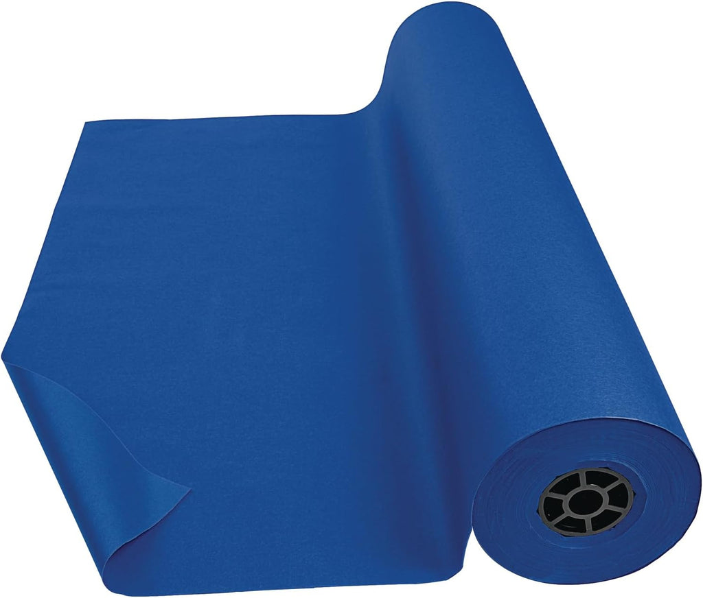 Colorations Arts and Crafts Paper Roll, Royal Blue, 36' x 1000', Textured Paper, Classroom Craft & Art Supplies, Bulletin Board, Gift Wrapping, Chalkboard Wallpaper