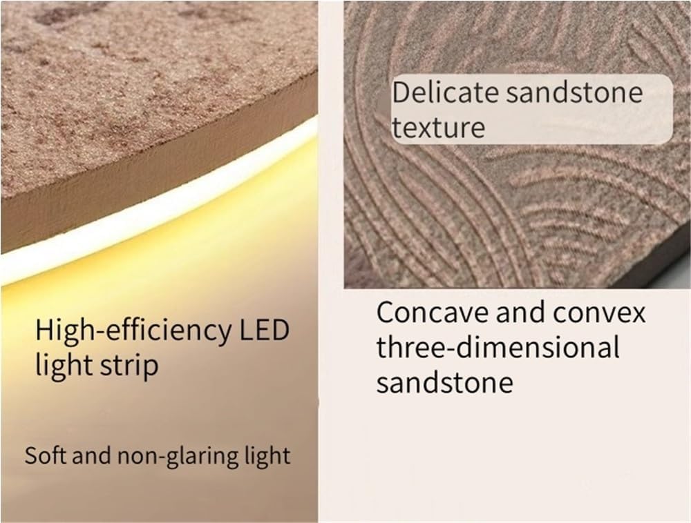 Abstract Wall Art with LED Lights, Modern Artwork for Walls, Plug-in Power Supply Sandstone Painting, Wall Hanging for Entrance, Living Room, Corridor, Office(C,55.1 * 27.6in)