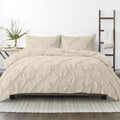 All Season Down Alternative Premium Pinch Pleated Comforter Sets 500 GSM 100% Soft Egyptian Cotton 1-Pintuck Comforter with 2-Pintuck Pillowsham-Twin/Twin XL Size, Beige