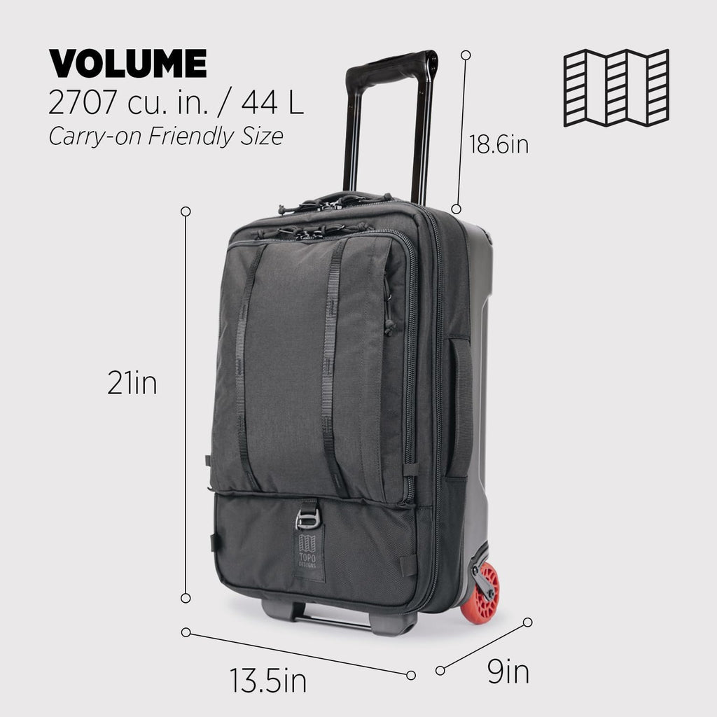 Topo Designs Global Travel Bag Roller - Black/Black