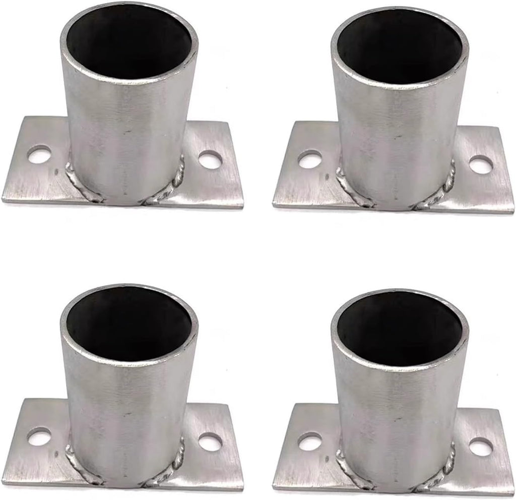 Deck Post Base Cover Round, Stainless Steel Floor Flange Anchor Base with Screws for Railing, Veranda, Balcony and Garden, Outdoor Mailbox Post Bracket(4 Pcs-Dia 35mm(1.4 in))