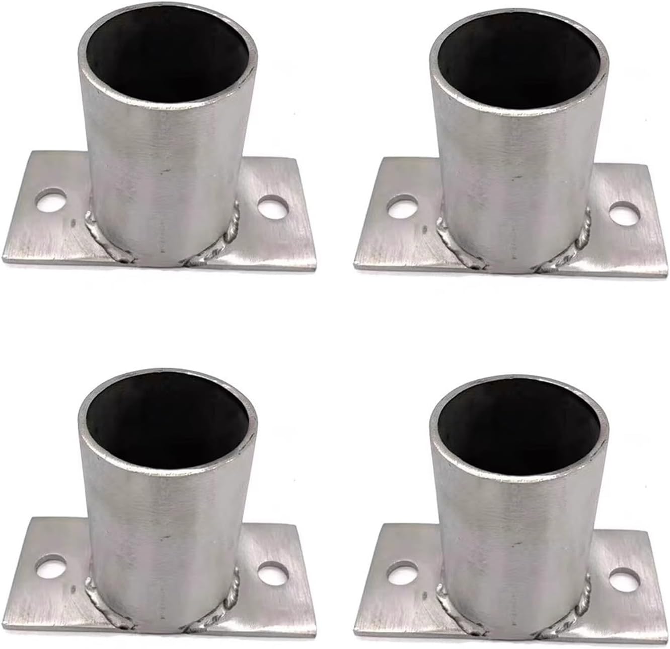 Deck Post Base Cover Round, Stainless Steel Floor Flange Anchor Base with Screws for Railing, Veranda, Balcony and Garden, Outdoor Mailbox Post Bracket(4 Pcs-Dia 35mm(1.4 in))