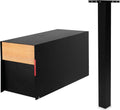 Ilyapa Modern Curbside Mailbox & Post Kit: All Weather Powder-Coated Steel Mail Box with Magnetic Door, Stainless Hinges, and Heavy-Duty 43' Metal Post Sleeve Mount