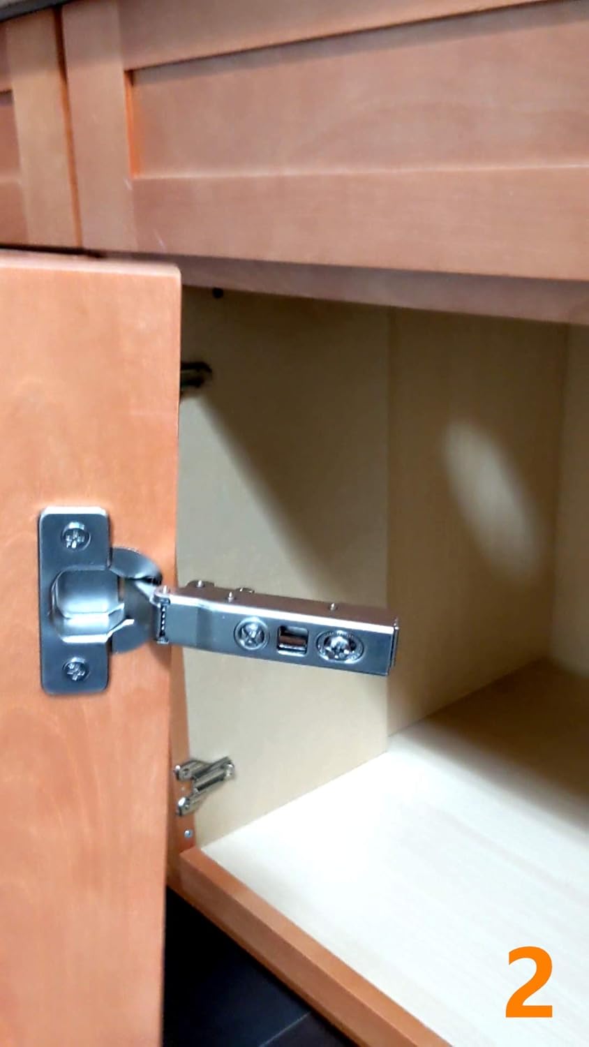 100 Pieces Full Overlay Cup Hinge Soft Close Face Frame Cabinet Hinge Clip on Soft-Close Cabinet Hinge Kitchen Cabinet Door Hinge Bisagra de gabinete (100 Piece)