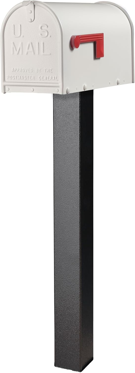 Janzer Post with Mailbox (Black Post with White Mailbox)