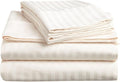 Breathable Luxury Bedding ! 800 Thread Count 100% Egyptian Cotton Queen Size 4 Piece Sheet Set Fit 15' Inch to 18' Inch Deep Pocket Stripe. Ivory